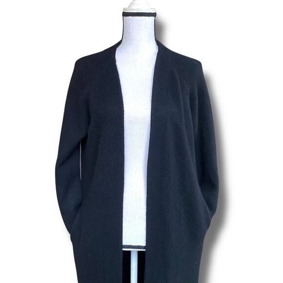 Naked Cashmere Long Line Cardigan Sweater Sz XS/S Black Open Front Long Sleeve - Picture 6 of 14